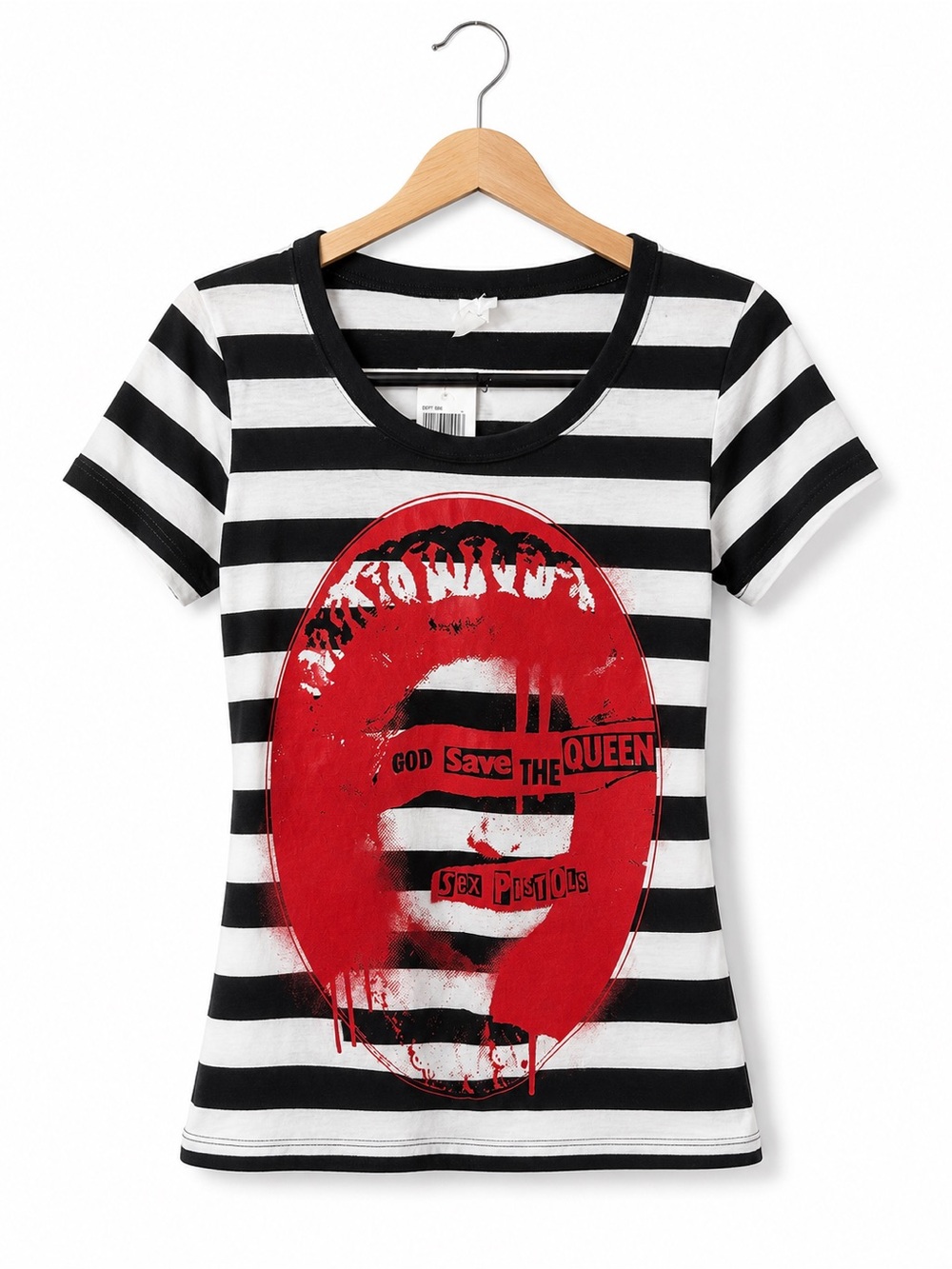 Hot Topic Sex Pistols God Save the Queen Striped Graphic Tee NWT Small Y2K Punk